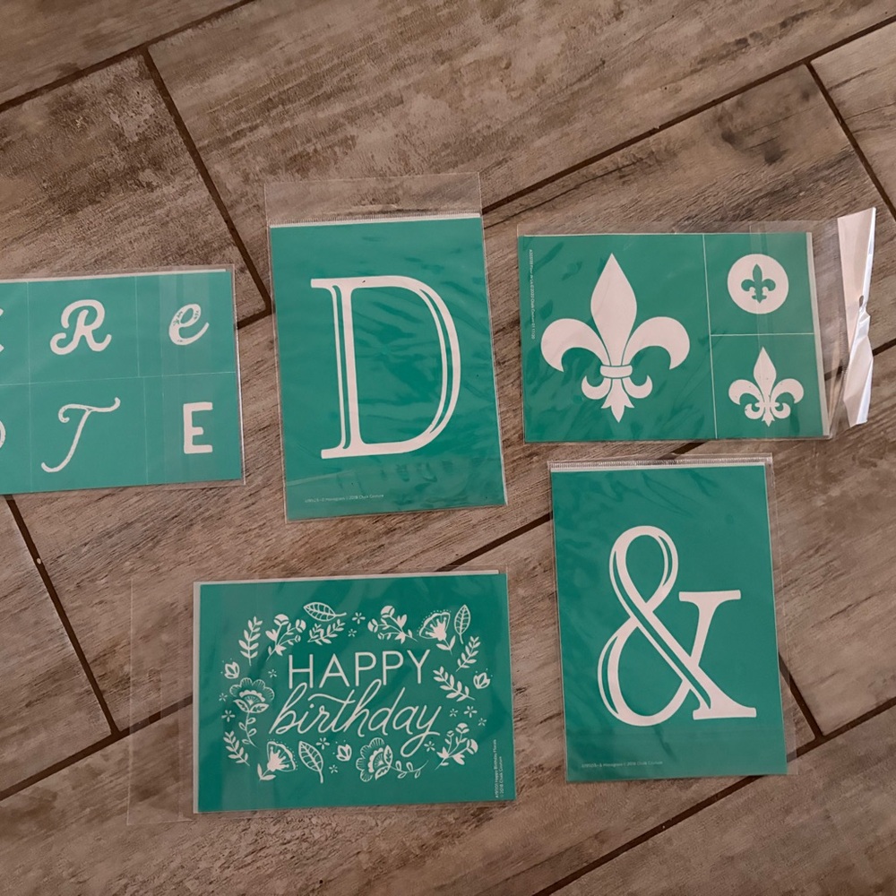 Chalk couture size A stencil set of 5